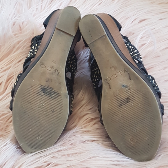 Aldo woven & wooden wedges - Picture 7 of 10